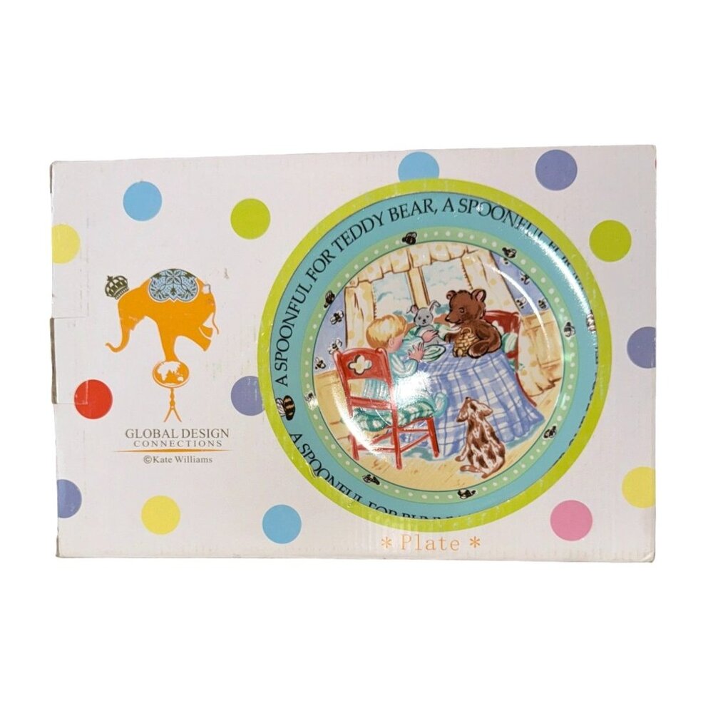 Vintage Global Design Child 3 Piece Dinner Set Boy and Teddy Design